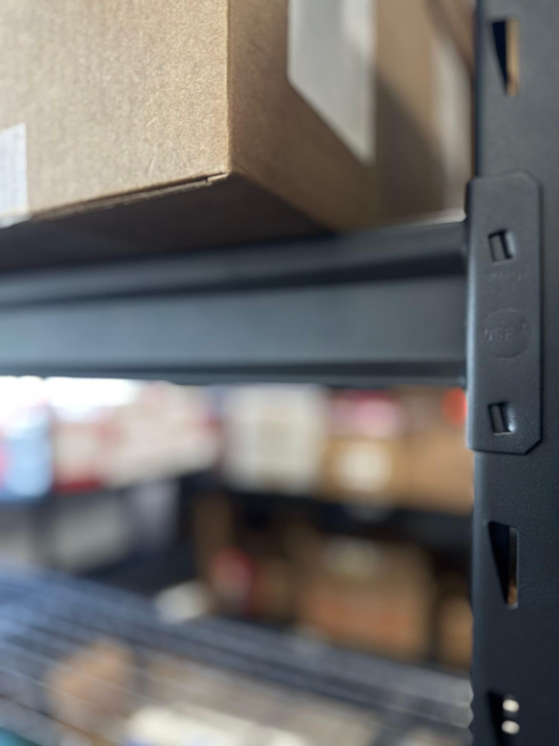 Bin storage rows with SKU organization at PrepKingz Montreal warehouse